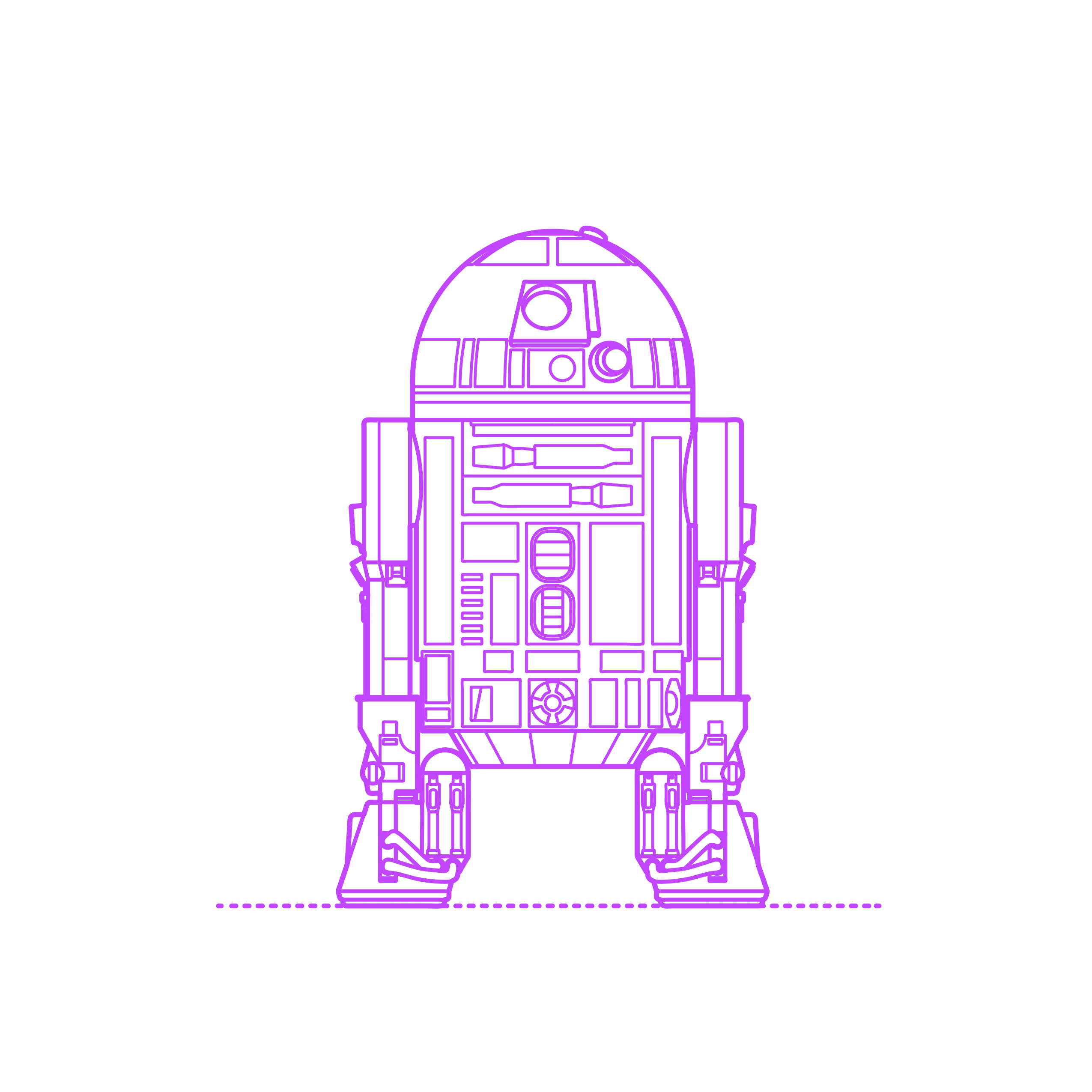 Pop Culture Star Wars R2 D2 Outline Svg Vector Free Vectors
